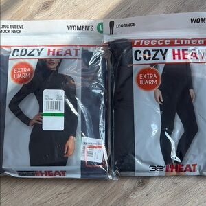 32 Degrees Women's Cozy Heat Black Pajama Set